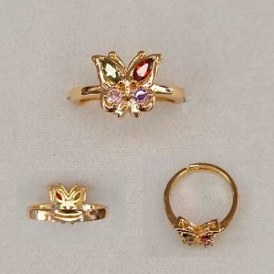 Anillo con mariposa de colores 18K-63